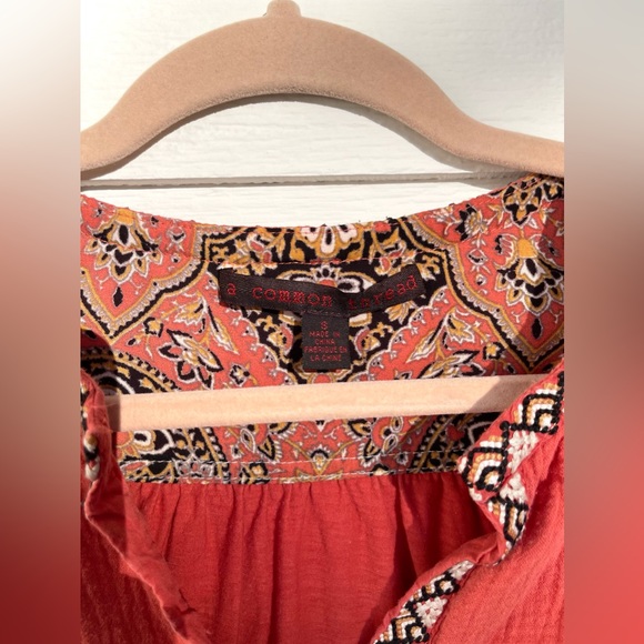 Anthropologie cotton orange top. Size small. - Picture 3 of 6